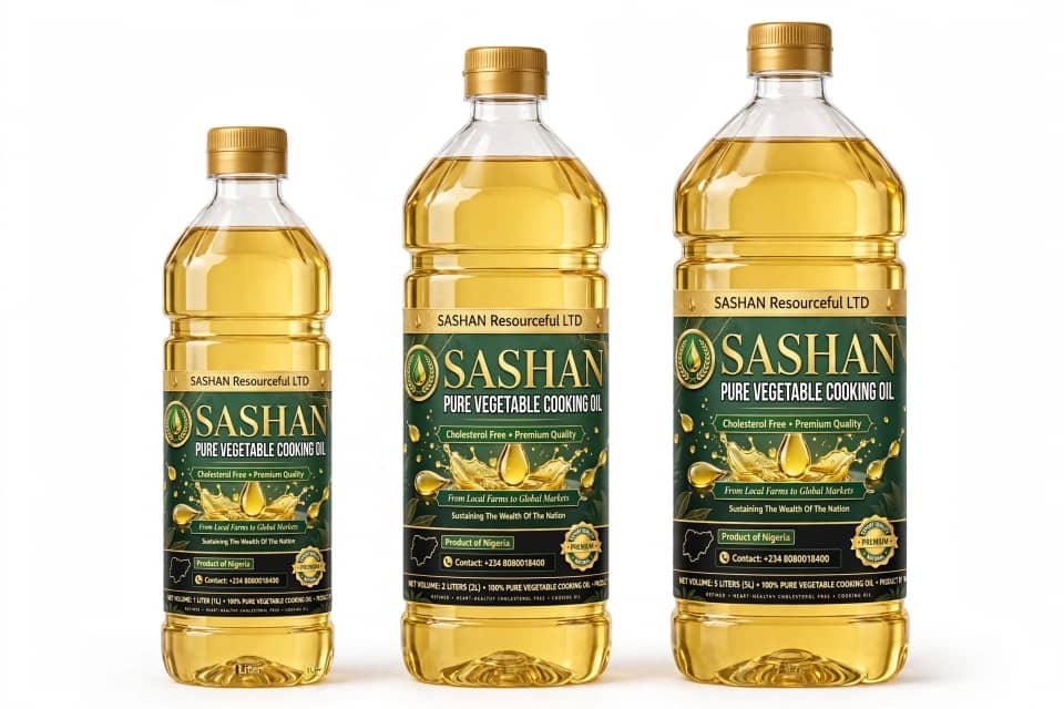 SASHAN pure vegetable cooking oil bottles