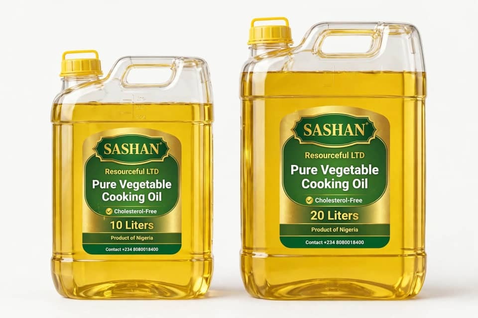 SASHAN vegetable cooking oil 10L and 20L jerry cans